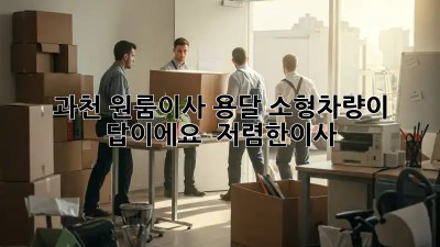 과천 원룸이사? 용달 소형차량이 답이에요! 🚚💨 #저렴한이사